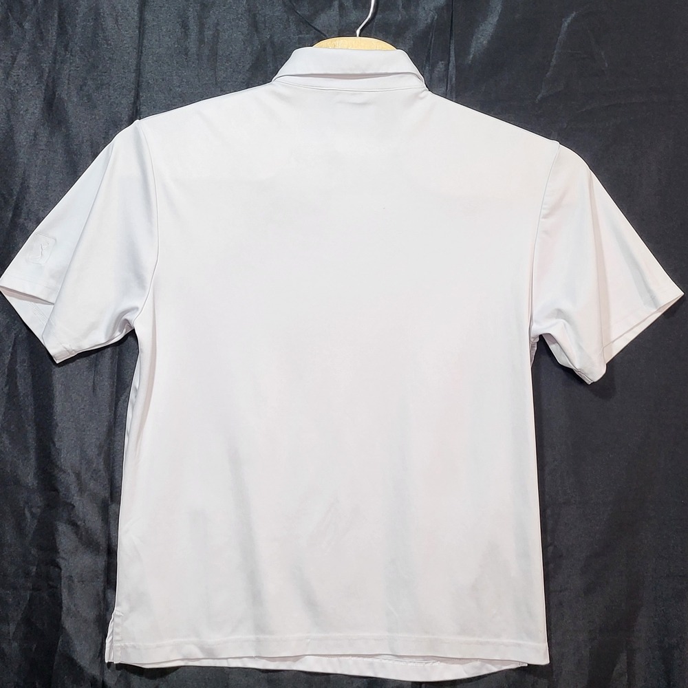 PGA Tour Mens Golf Polo Shirt White Gray Geometric Print Size Large Performance - Picture 6 of 11